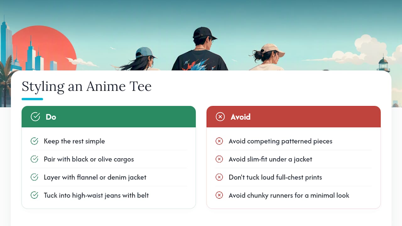 How Do You Style an Anime T-Shirt for Everyday Wear — overview diagram