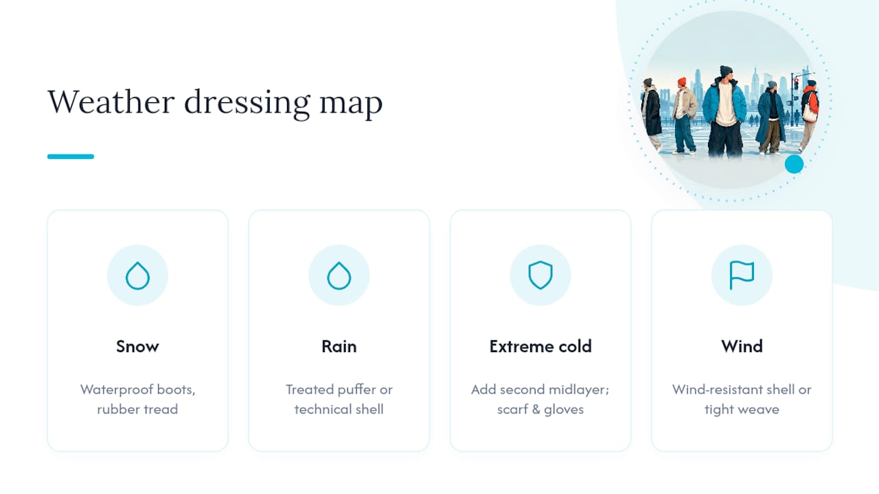 Winter weather conditions and clothing responses