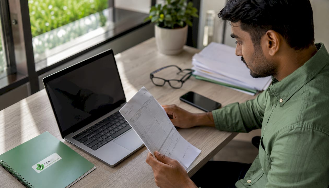 HR professional issuing ROE on laptop