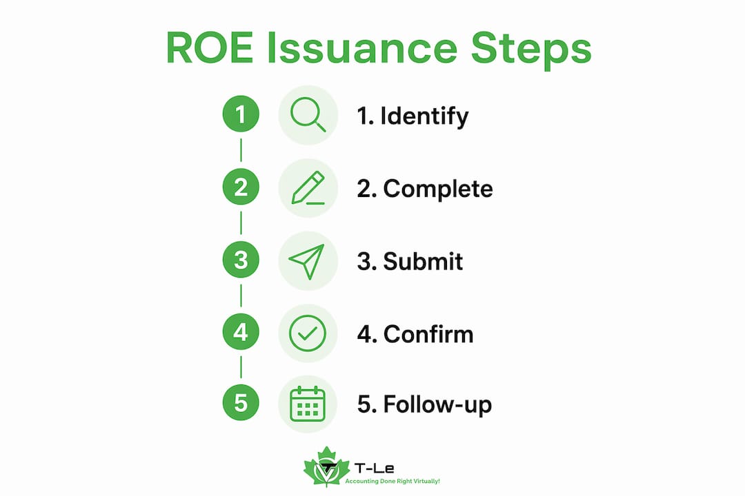 Infographic showing five ROE issuance steps