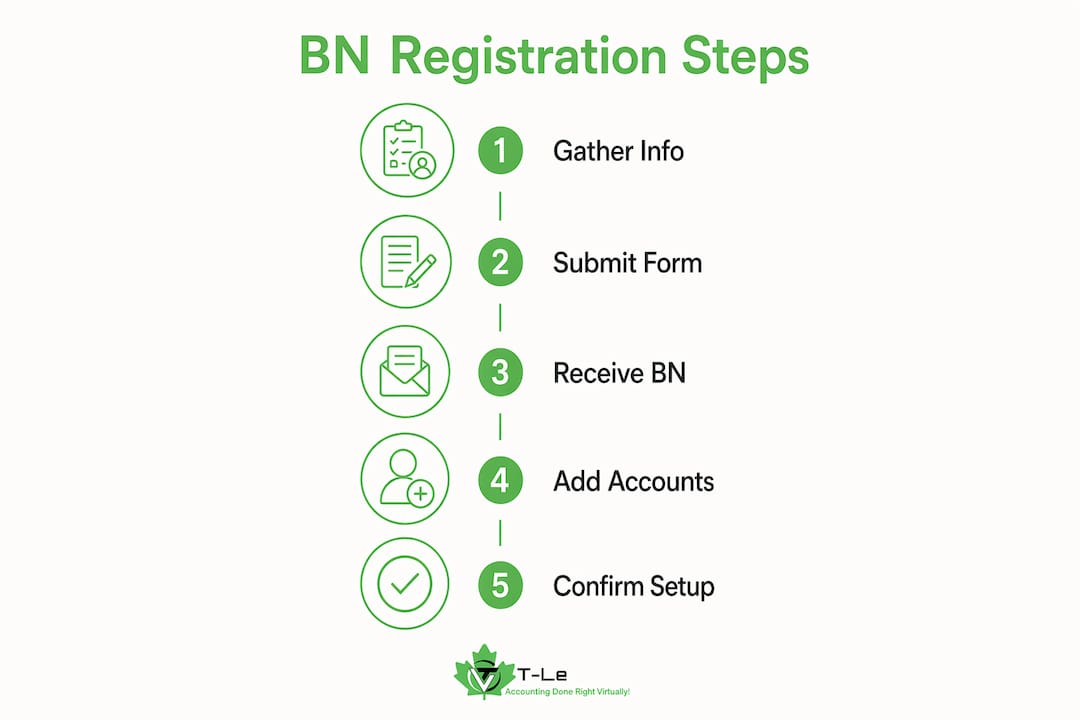 Step-by-step infographic for business number registration process