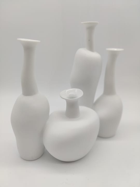 Close-up of vase glaze and silhouette