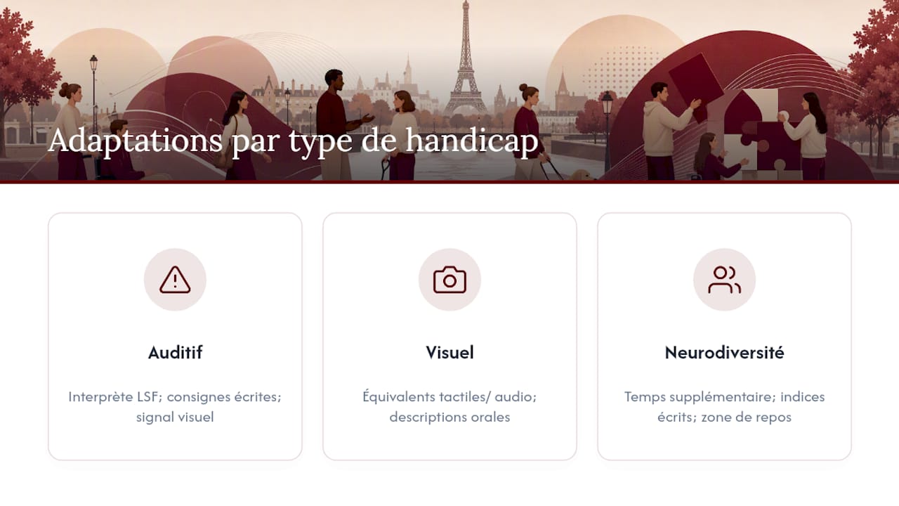 Des aménagements personnalisés selon les besoins des participants