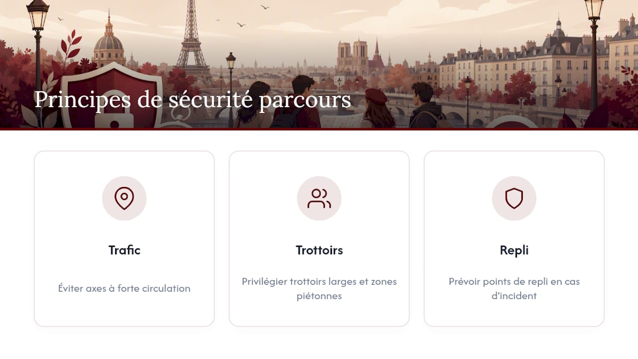 Consignes de sécurité pour un parcours à Paris