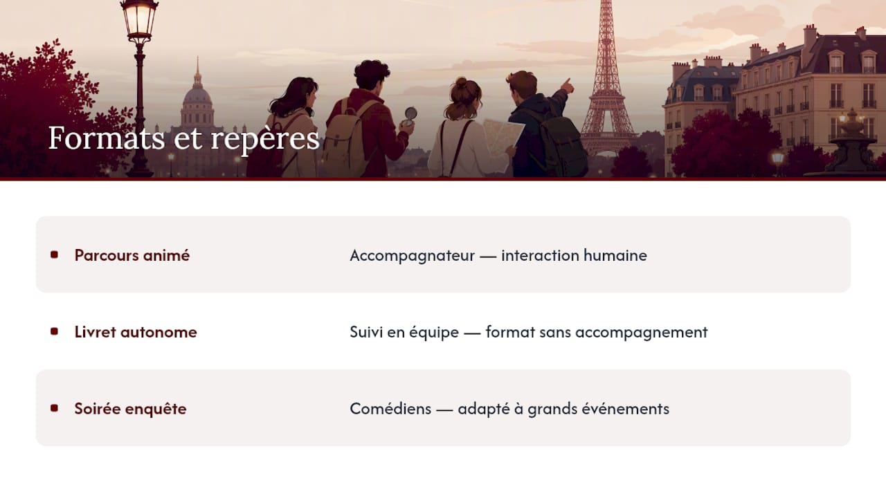 Comparaison de trois formats de jeux de piste