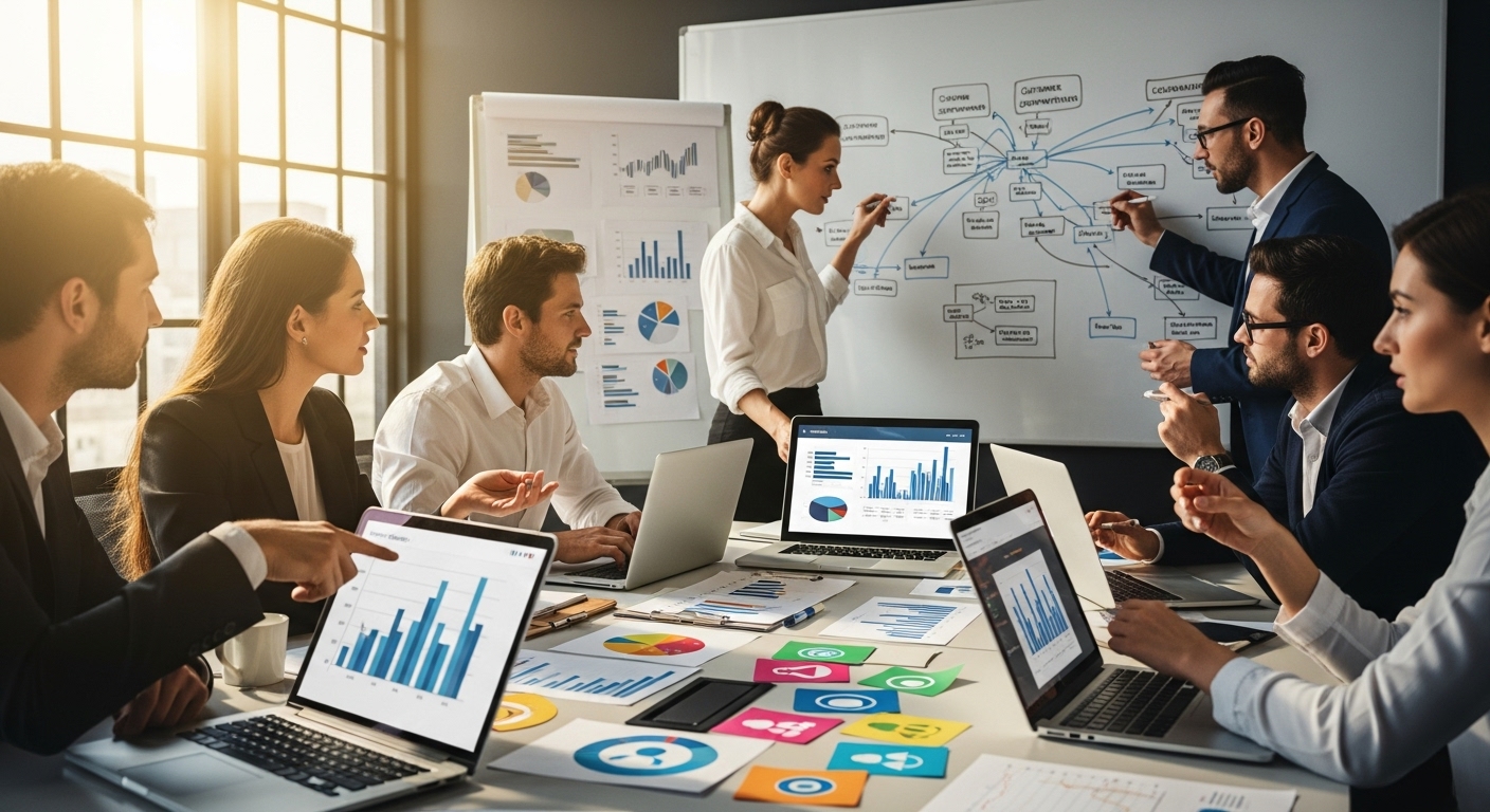 customer segmentation meeting, marketing strategy, collaborating team