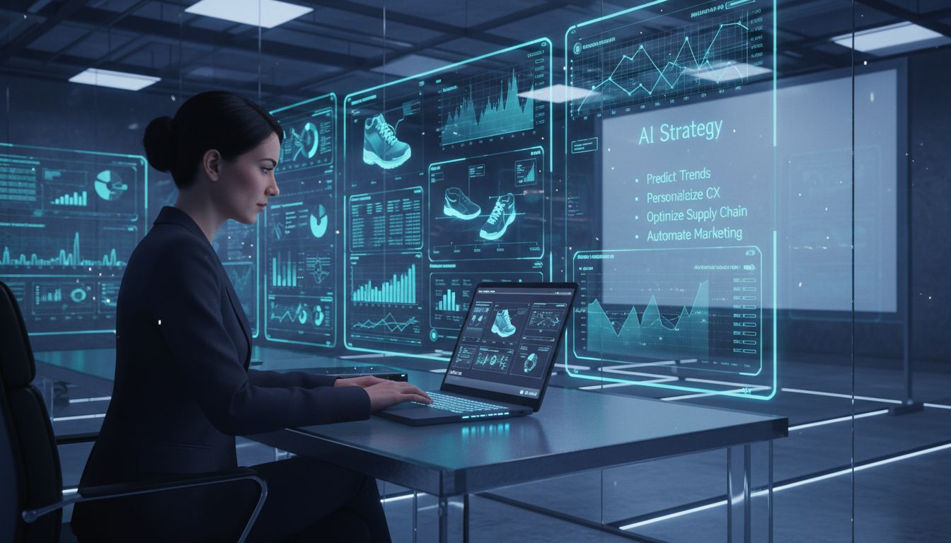 AI-powered ecommerce analytics workspace scene