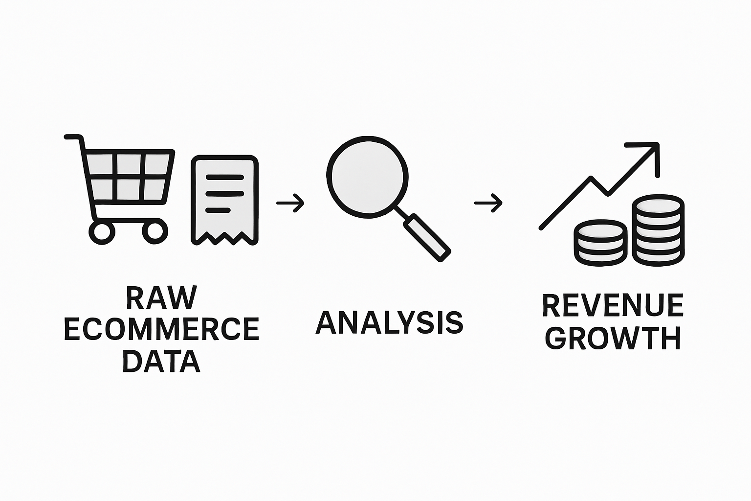Infographic showing ecommerce data to revenue flow