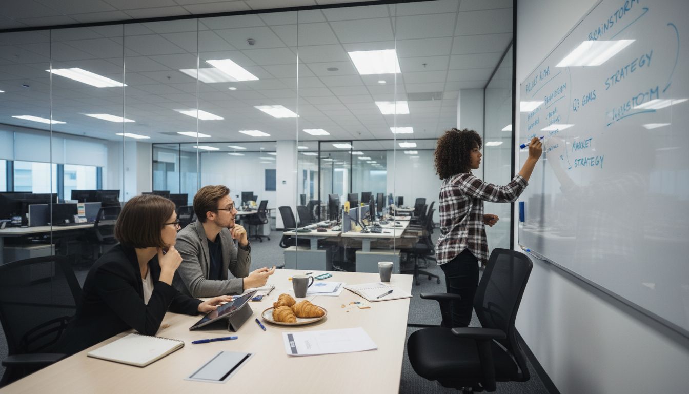 Ecommerce team in casual conference room meeting