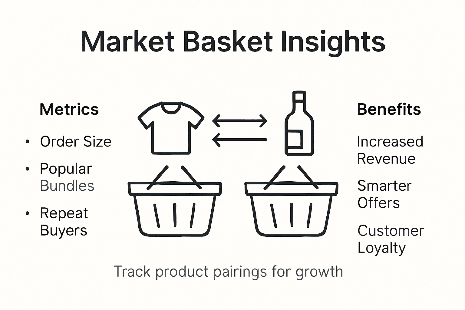 Infographic of market basket insights for e-commerce