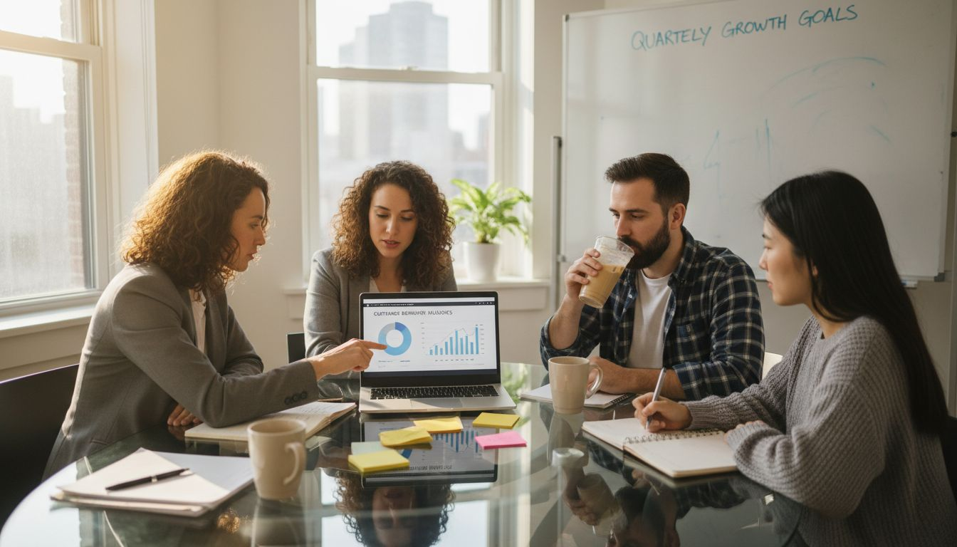 Team reviewing e-commerce marketing analytics