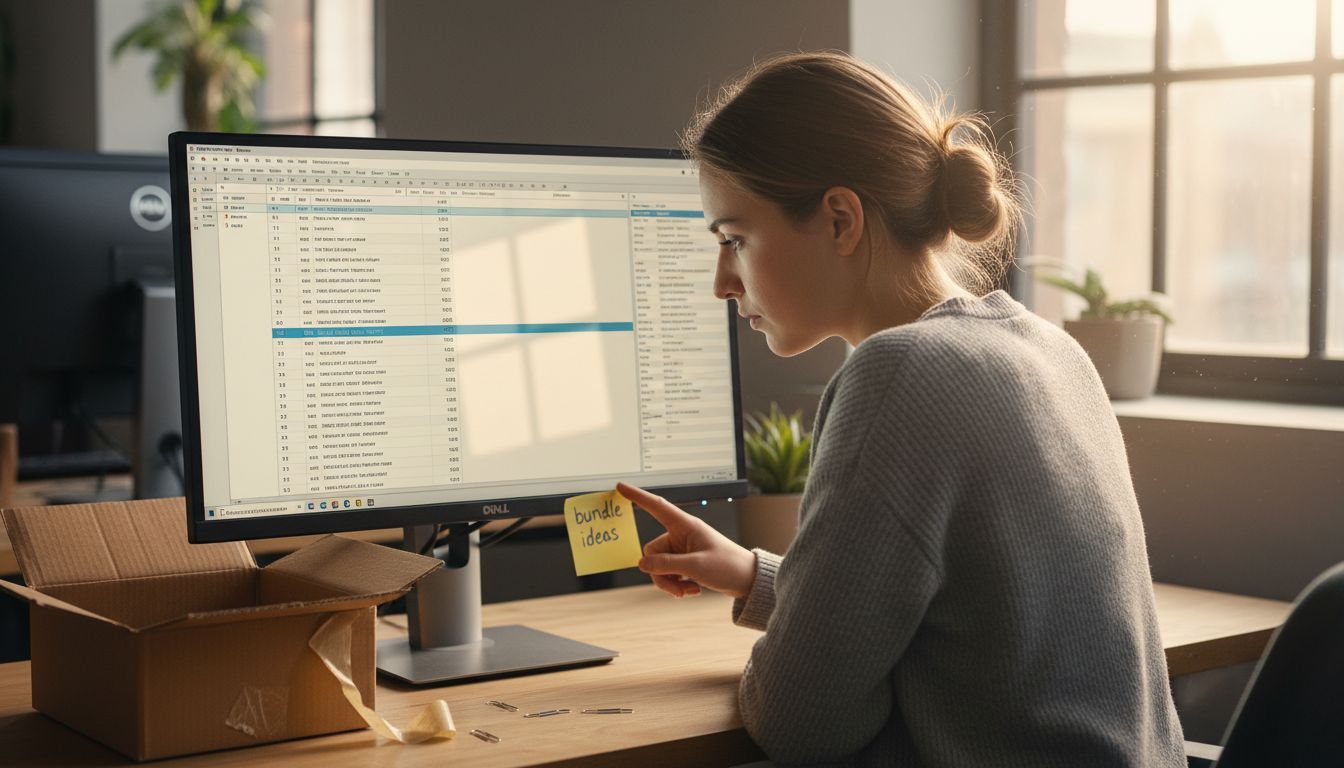 Analyst reviewing product bundling data