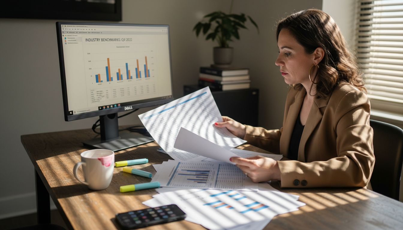 Analyst comparing ecommerce AOV benchmarks