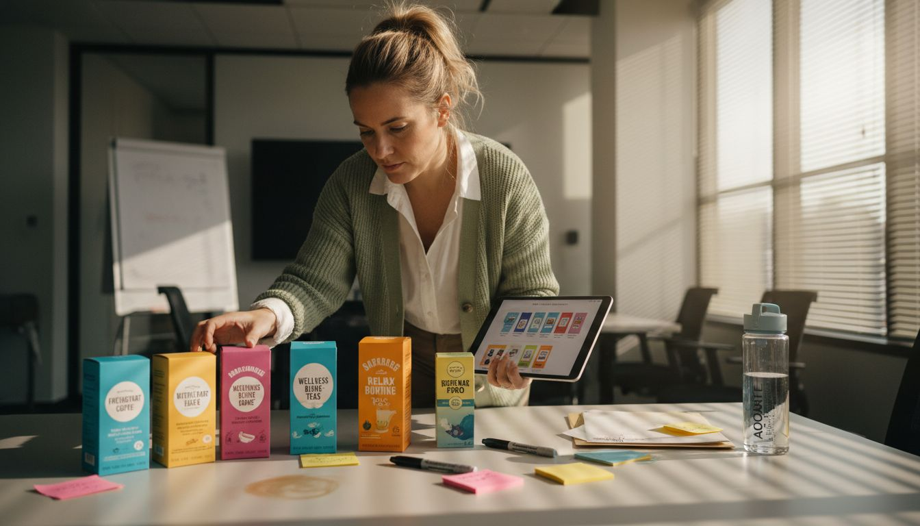 Marketing analyst arranging ecommerce product bundles