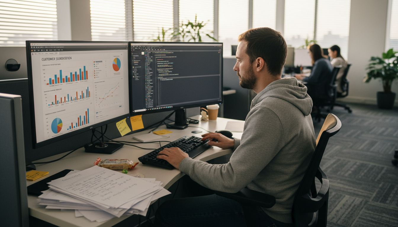 Data scientist working on AI analytics models