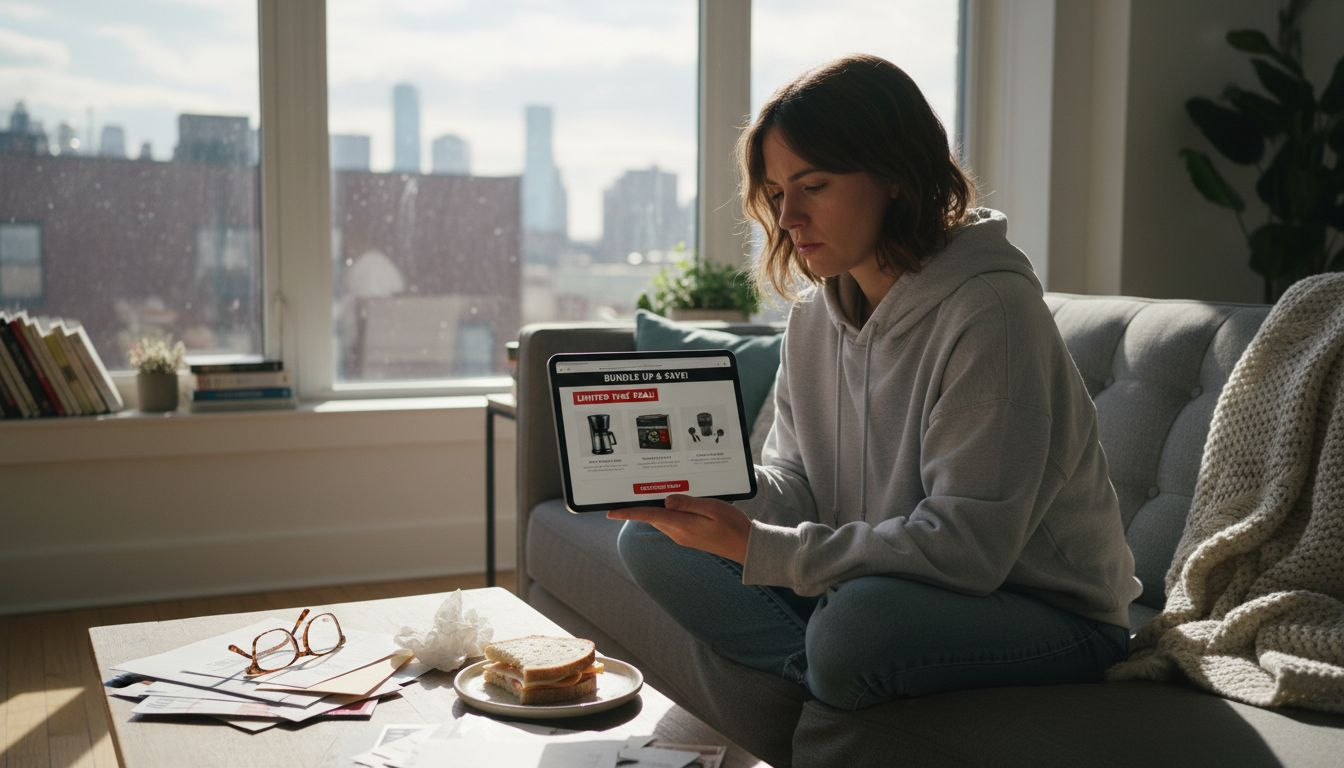 Customer browsing bundled products online