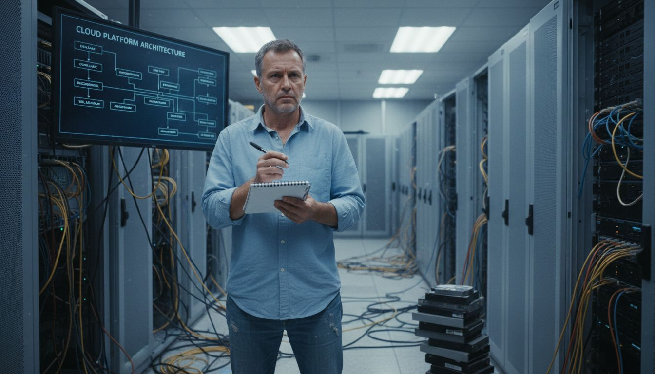 Technician reviewing AI platform integration