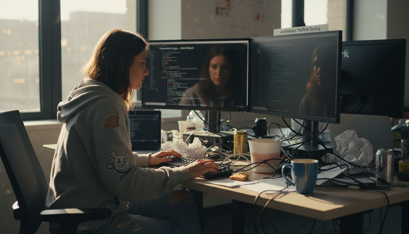 Engineer testing autonomous commerce platform