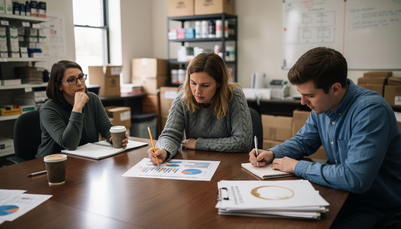 Retail team reviewing customer segment forecasts