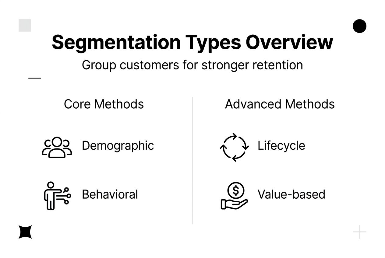 Infographic illustrating segmentation types overview