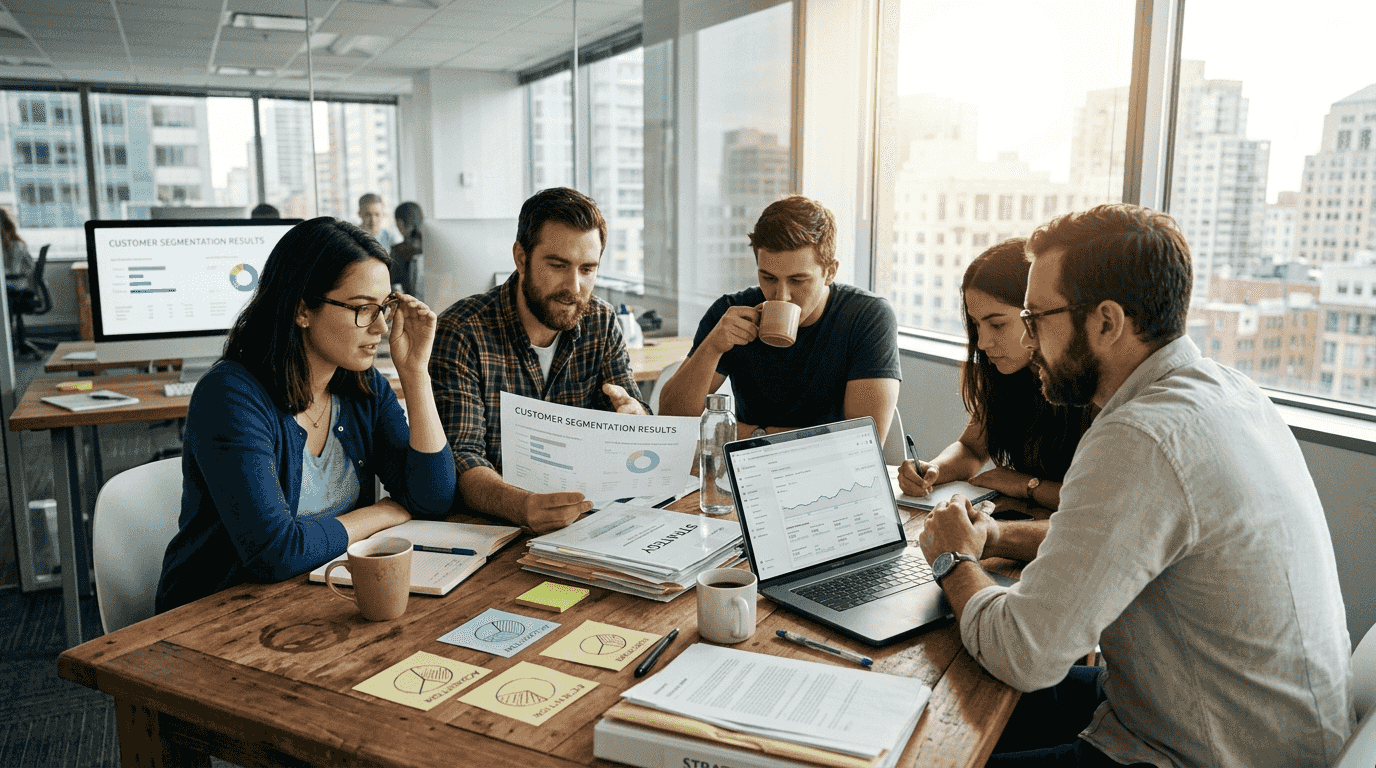 Ecommerce managers analyzing customer report