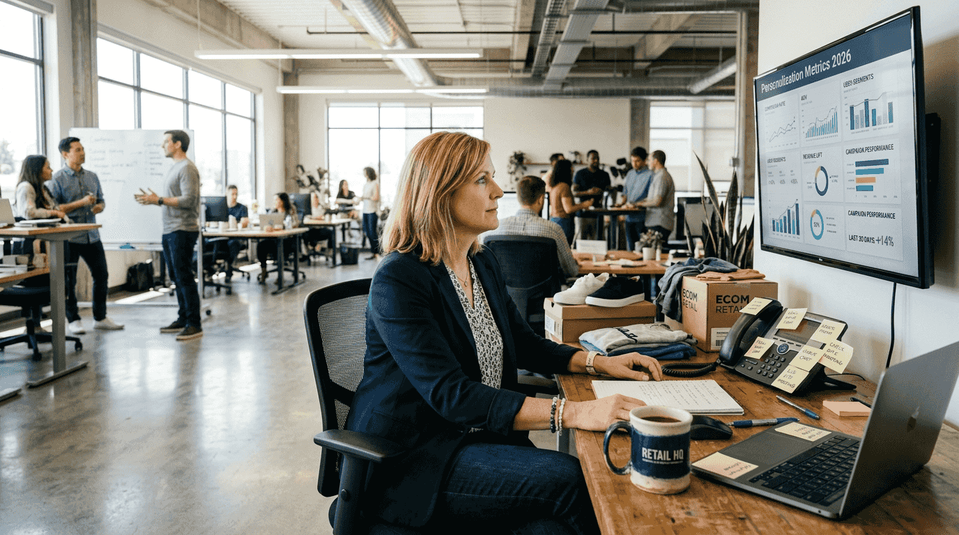 Ecommerce manager tracking personalization dashboard