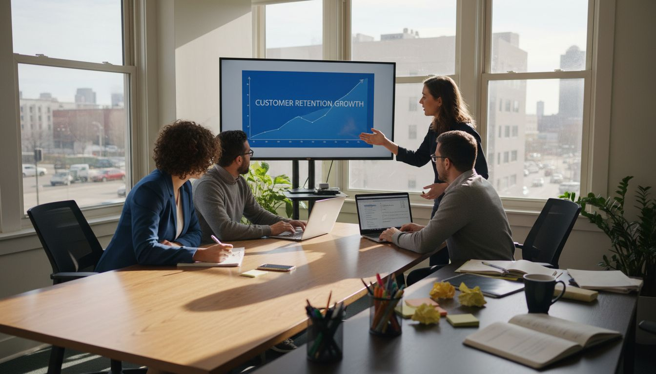 E-commerce team reviewing retention data