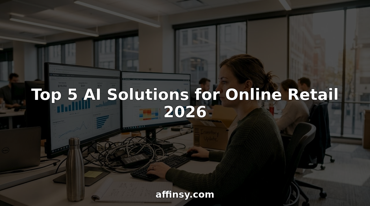 Retail analyst reviewing AI sales dashboards at desk