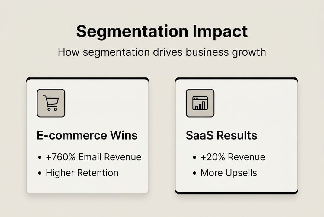 Infographic highlighting segmentation business impact stats