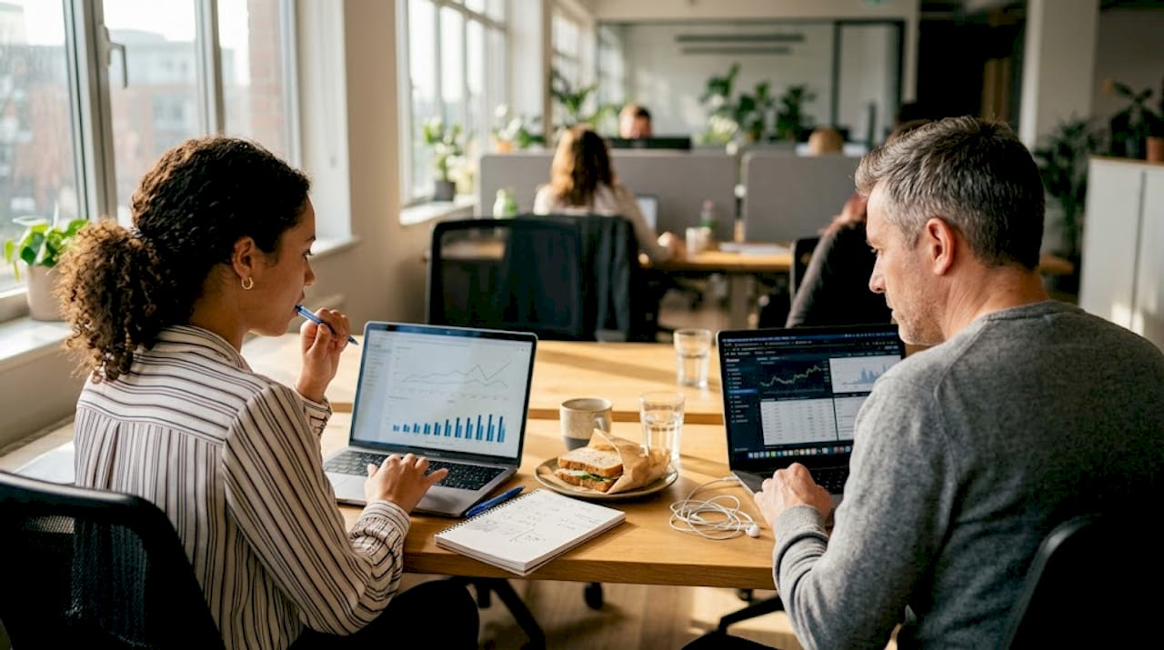 Team analyzing e-commerce data together