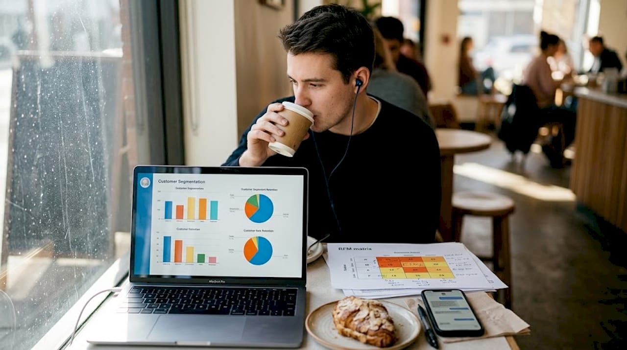 Marketing analyst reviewing customer segmentation