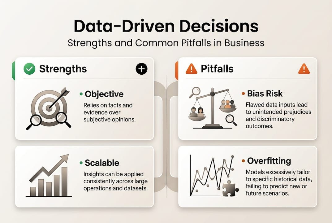 Infographic shows strengths and pitfalls of data-driven decisions