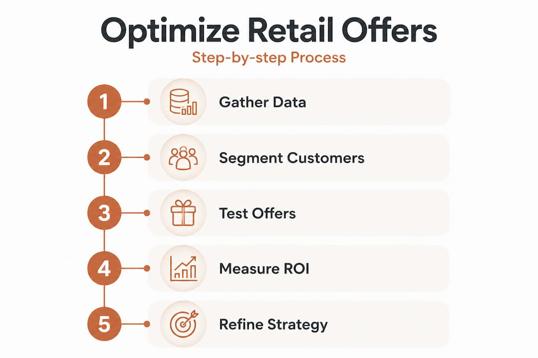 Infographic showing steps to optimize retail offers