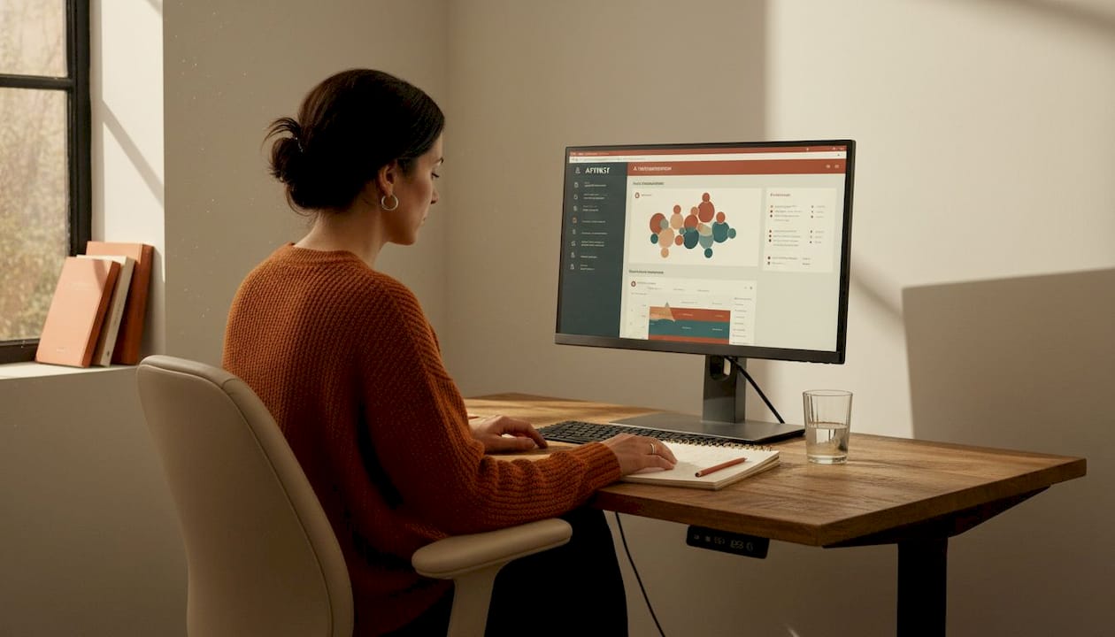 Manager analyzing AI segmentation dashboard