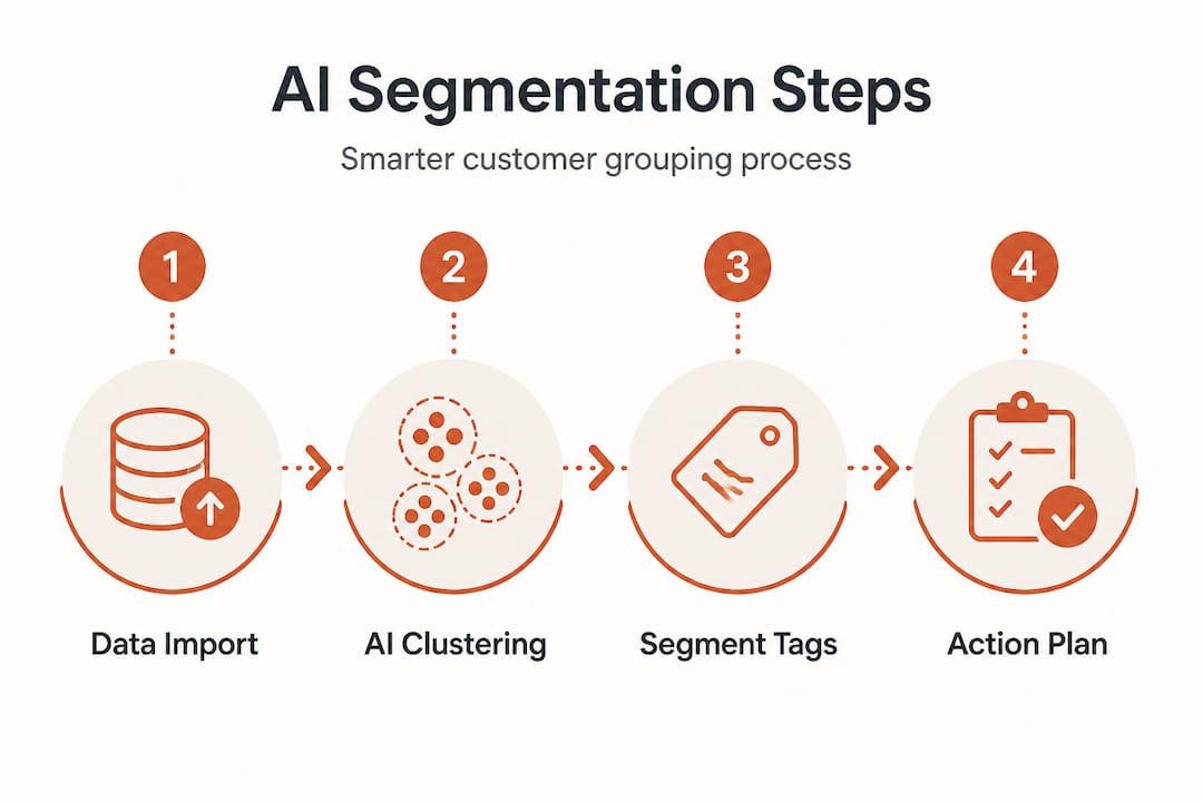 Infographic shows AI segmentation in four steps