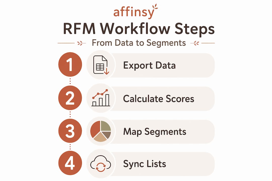 Infographic showing RFM segmentation step process