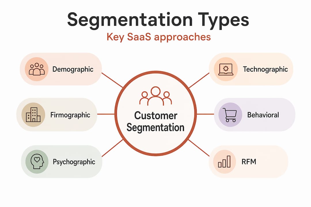 Infographic showing SaaS segmentation types hierarchy