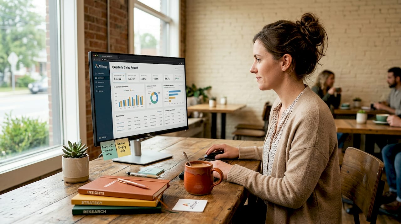 E-commerce analyst examining sales data