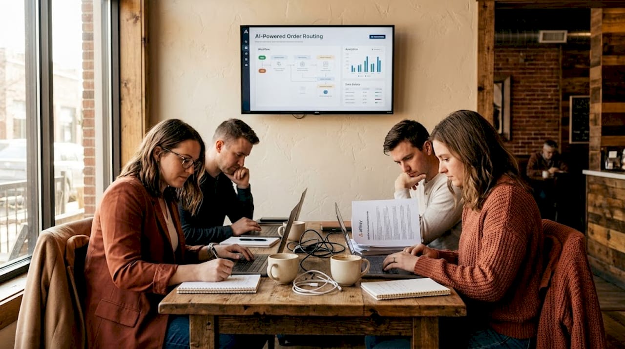 Agency team works on AI workflow