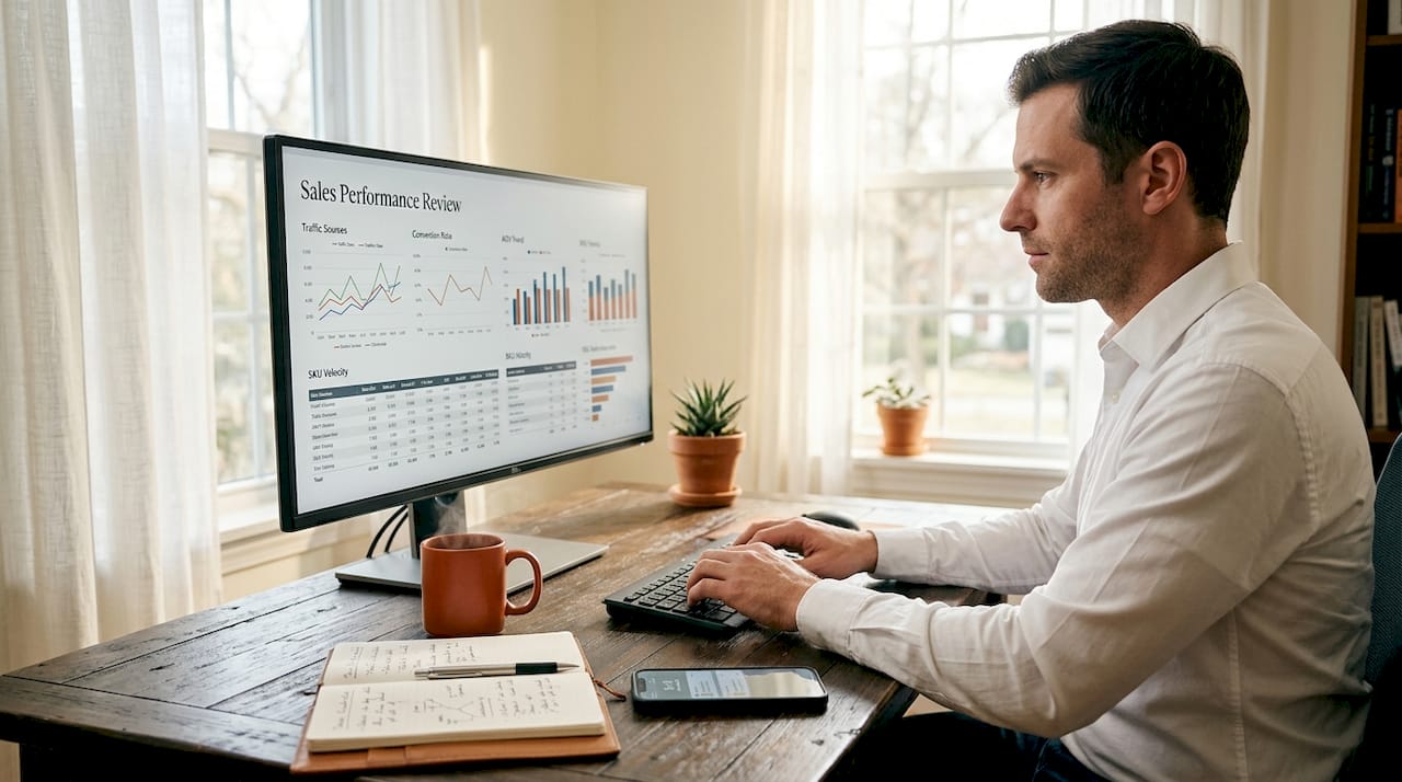 Ecommerce analyst working on revenue metrics