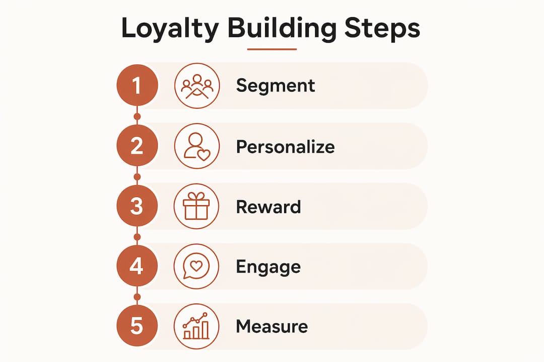 Infographic showing customer loyalty building steps