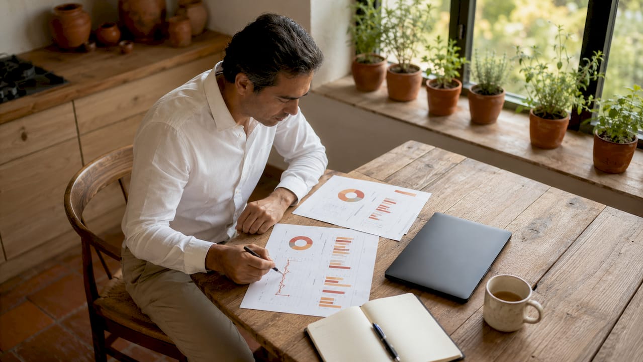 Analyst reviewing e-commerce churn data at desk