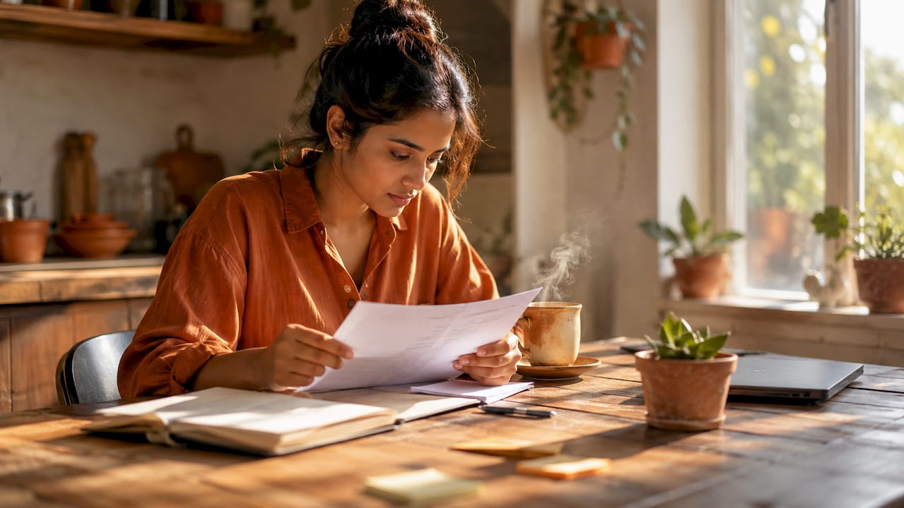 Woman working on customer retention at home office