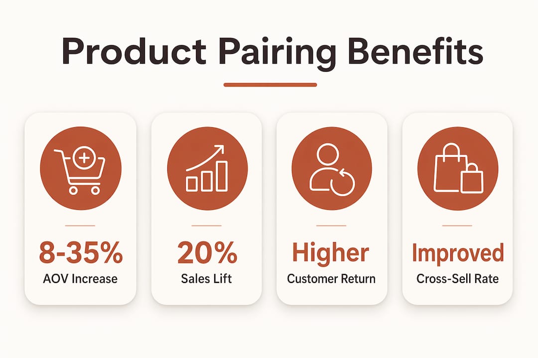 Infographic summarizing product pairing key benefits