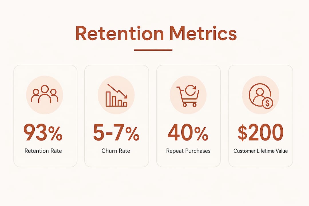Infographic displaying key customer retention metrics
