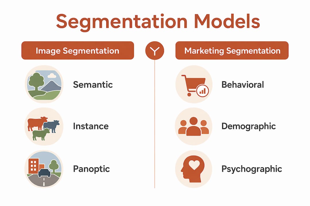 Infographic comparing image and marketing segmentation types