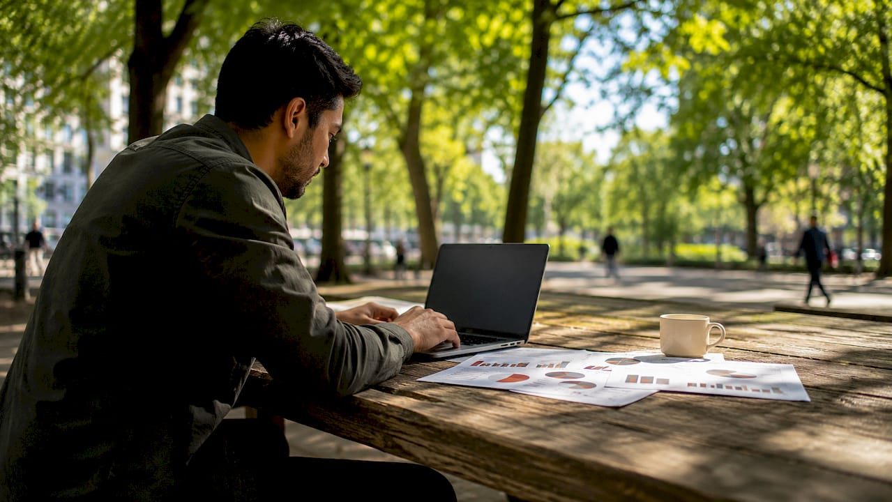 Data analyst working on consumer segmentation charts