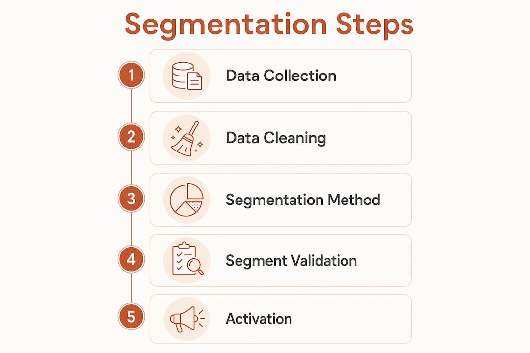 Infographic illustrating 5-step retail segmentation process