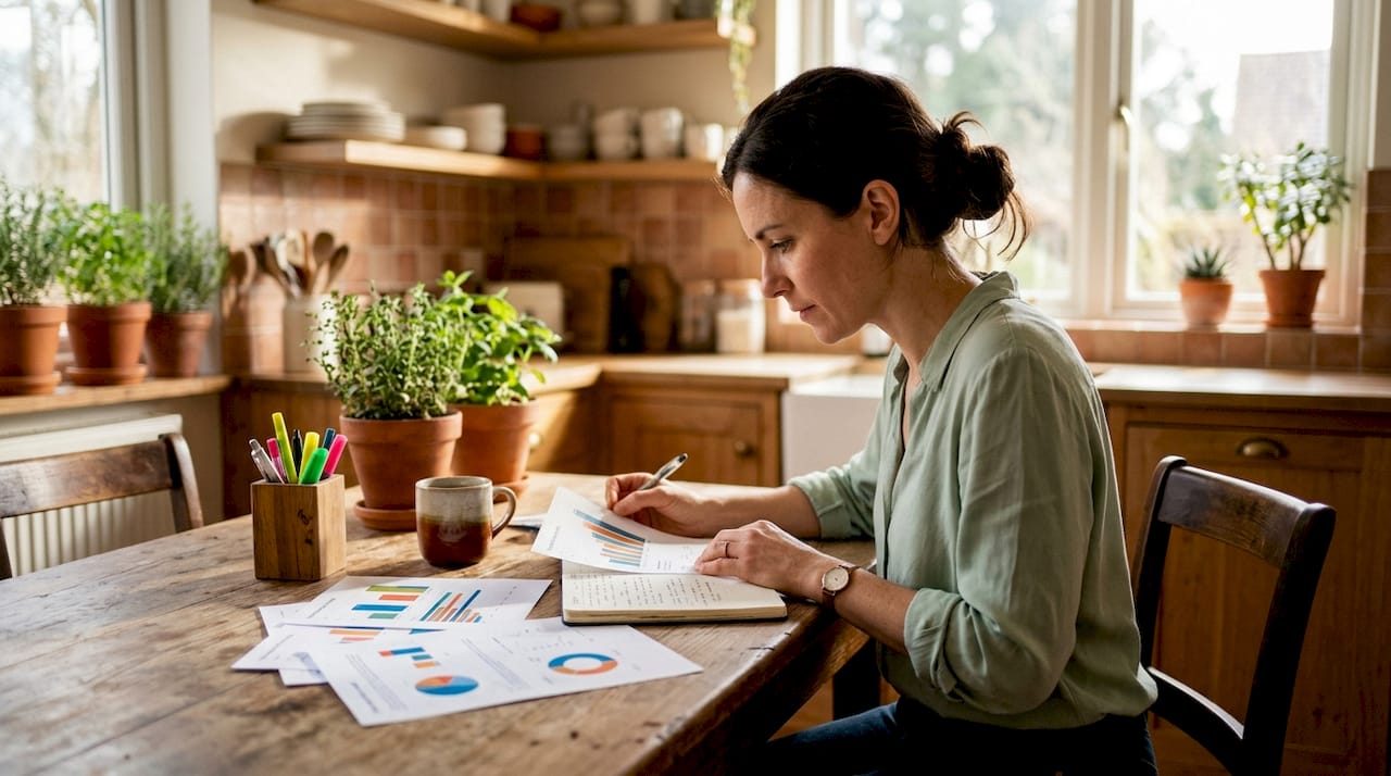 Data scientist reviewing churn data spreadsheet