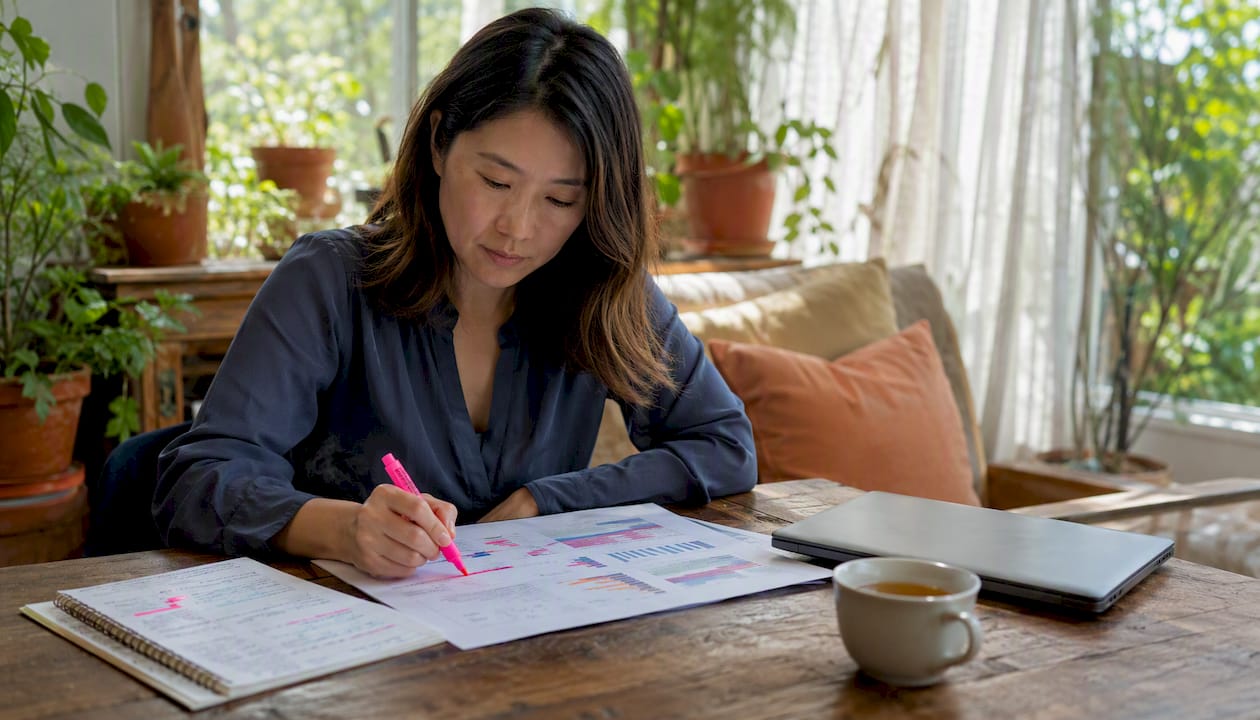 Data analyst reviewing customer cohort data